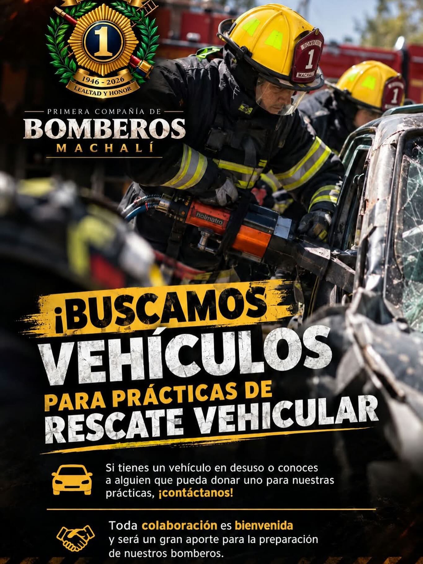 🚒 ¡Buscamos vehículos para prácticas de rescate vehicular! Si tienes un vehículo en desuso o…